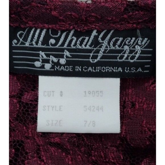 Vintage 90s Gothic Vampy Lace Corset Burgundy Boho Maxi Dress All That Jazz - Picture 10 of 11